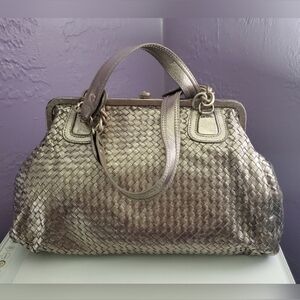 Vintage Elliott Lucca Genuine Leather Woven Handbag - "Alicante"